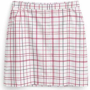 IZOD Golf Pink White Plaid Skort UPF 50 Moisture Wicking Sport Size 14 New